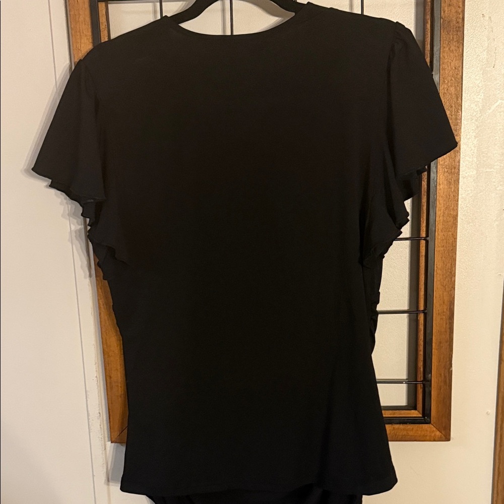 Grace Karin Black Dressy Blouse Size L - Picture 4 of 6